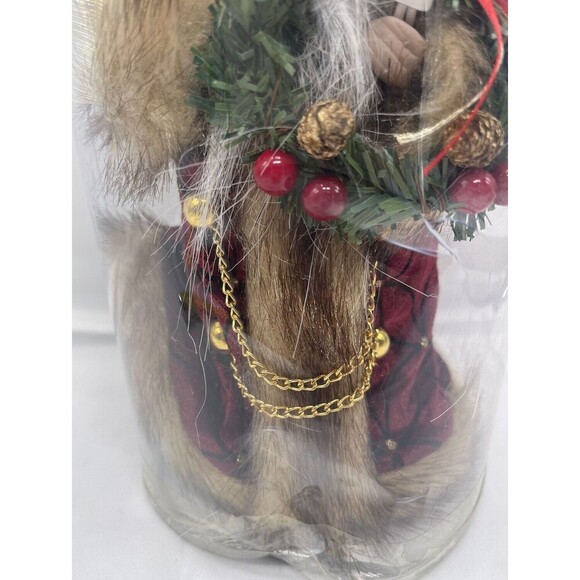 Kurt Adler 10 in. 10-Light Burgundy and Brown Santa Tree Topper Damage Box New - Picture 3 of 12